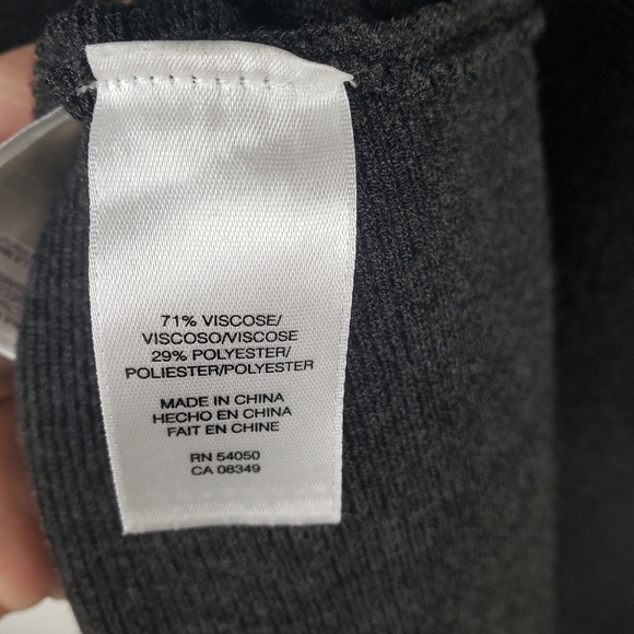 JONES NEW YORK  Grey Sweater Dress Ribbed Knit Long Sleeve - Picture 9 of 10